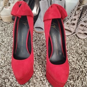 Giuseppe Zanotti red bow shoes